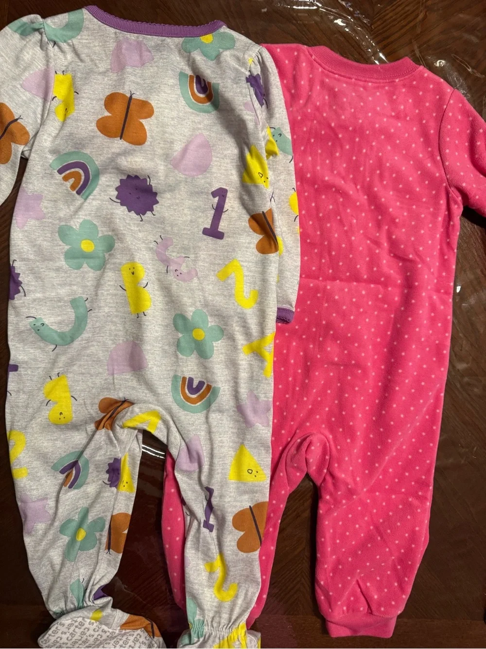 Carter's Pink Unicorn & Patterned Multi-Color Baby One-Piece Sleepers (2-Pack)